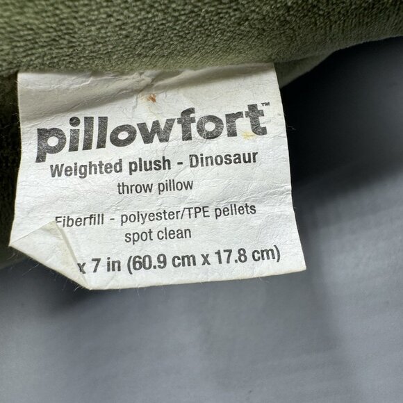 Pillowfort Weighted Plush Green Triceratops Dinosaur 3lb Throw Pillow 24" - Picture 8 of 10